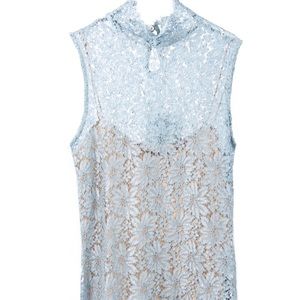 Acne Studios Chela lace top Dusty Blue
